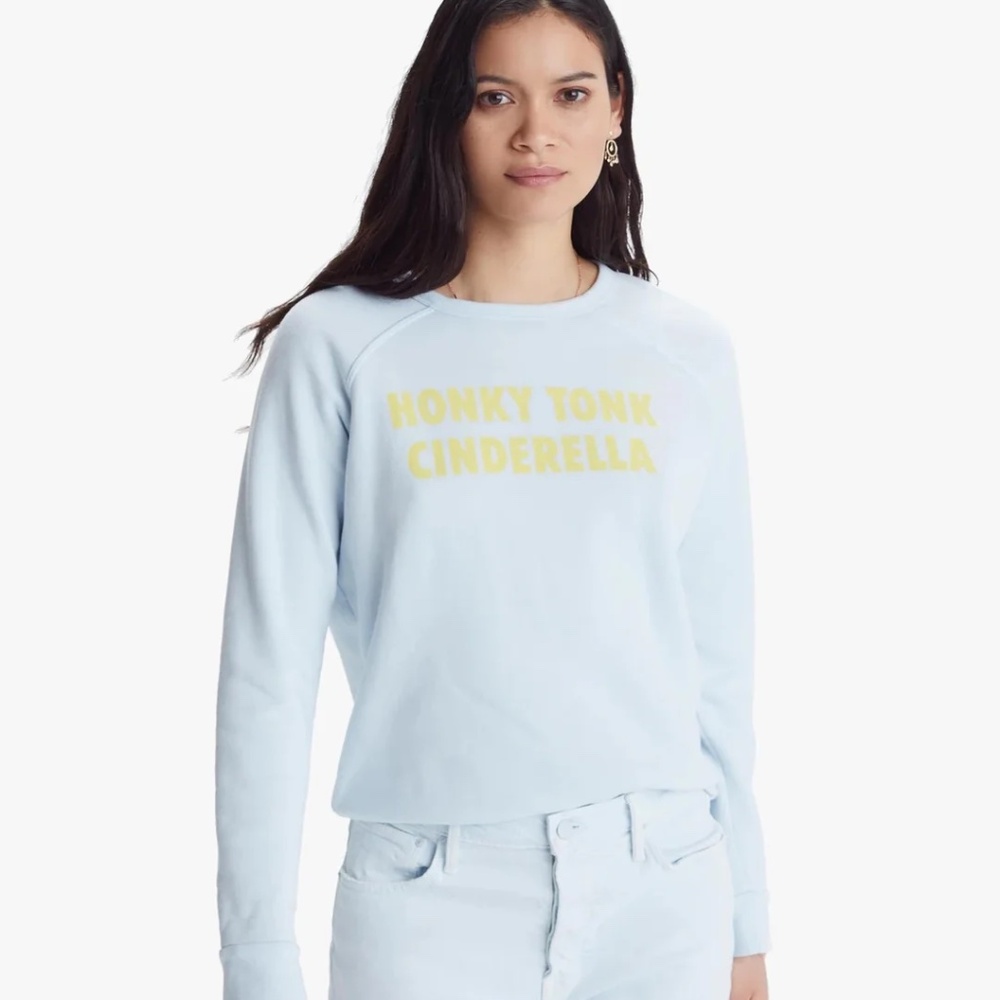 Mother - The Hugger Sweatshirt in Baby Blue Honky Tonk Cinderella size S